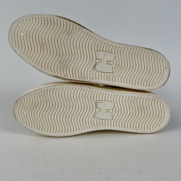 Women's Hogan Rebel R182 High Top Sneakers, Black Leather/SIiver Sequin, Size 36 - Picture 14 of 15